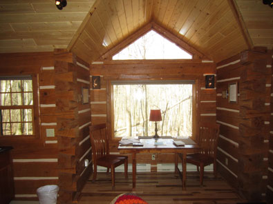 prayer cabins Besel Prayer Cabin Dinette View of Forest