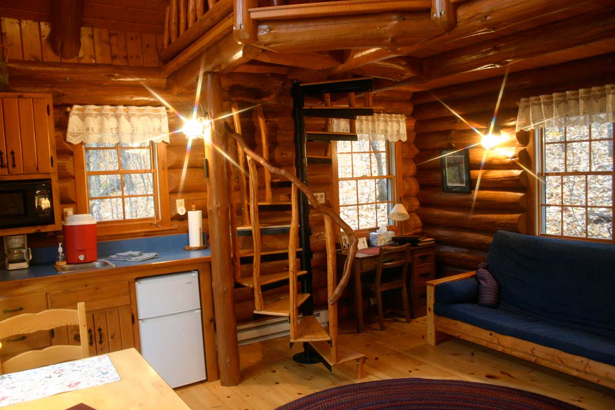 Timothy Prayer Cabin Kitchenette, Desk and Living Area